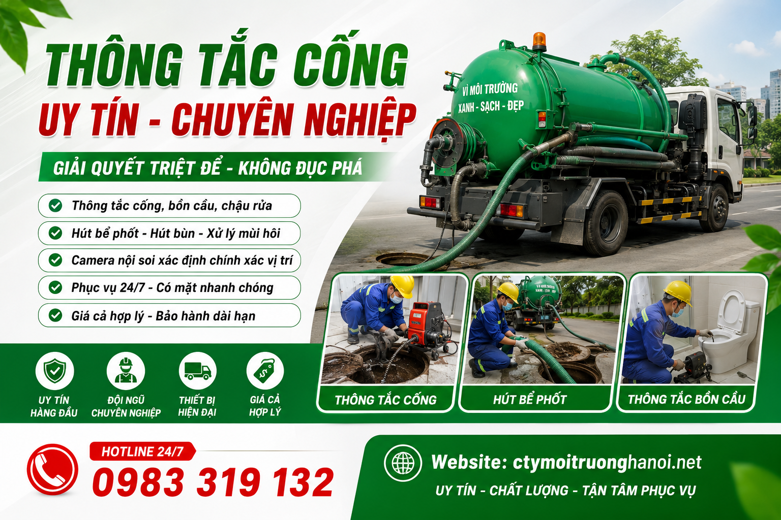 Thông tắc cống tại Hà Nội – Môi Trường Hà Nội